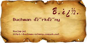Buchman Örkény névjegykártya